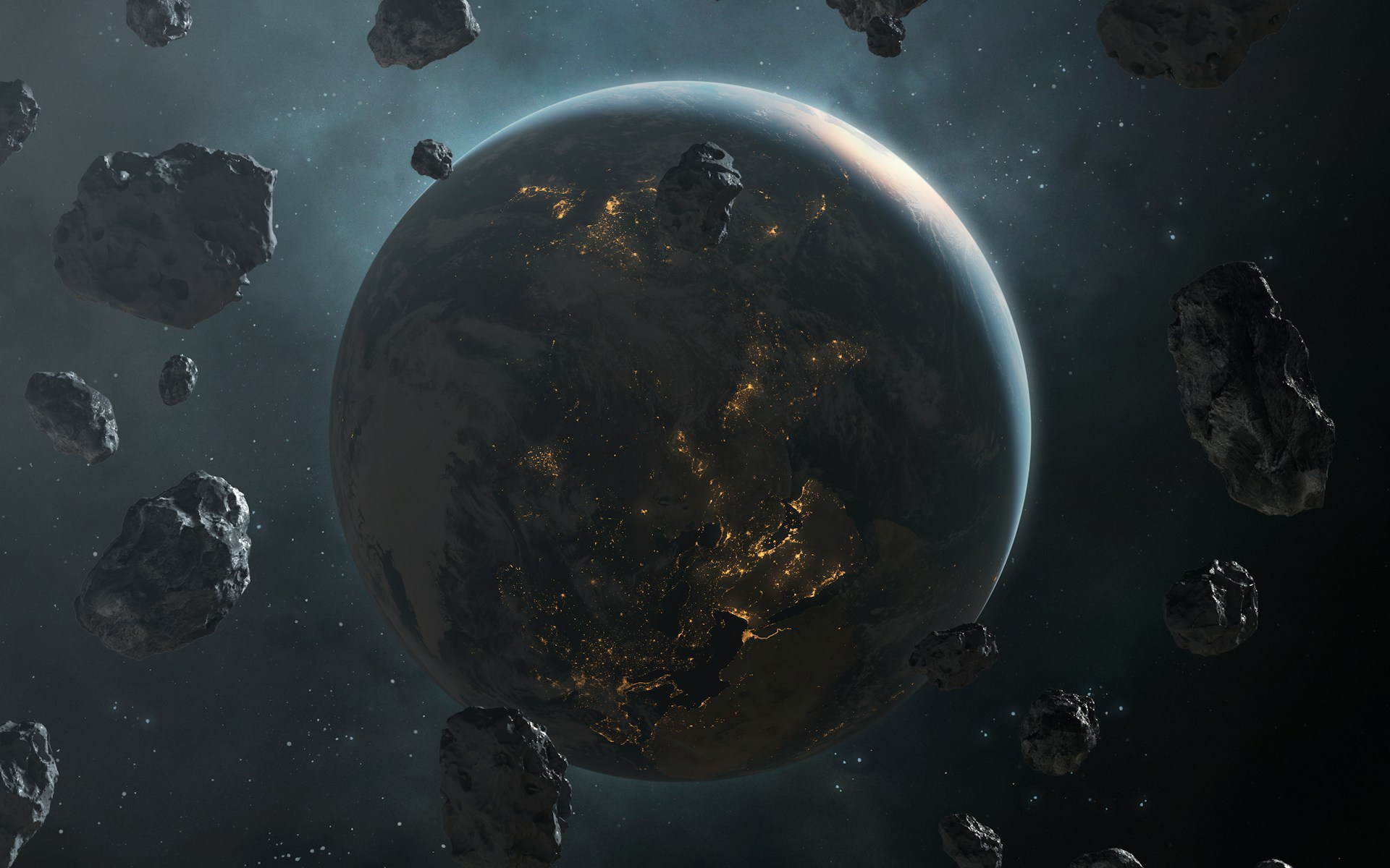 Asteroid field mining array